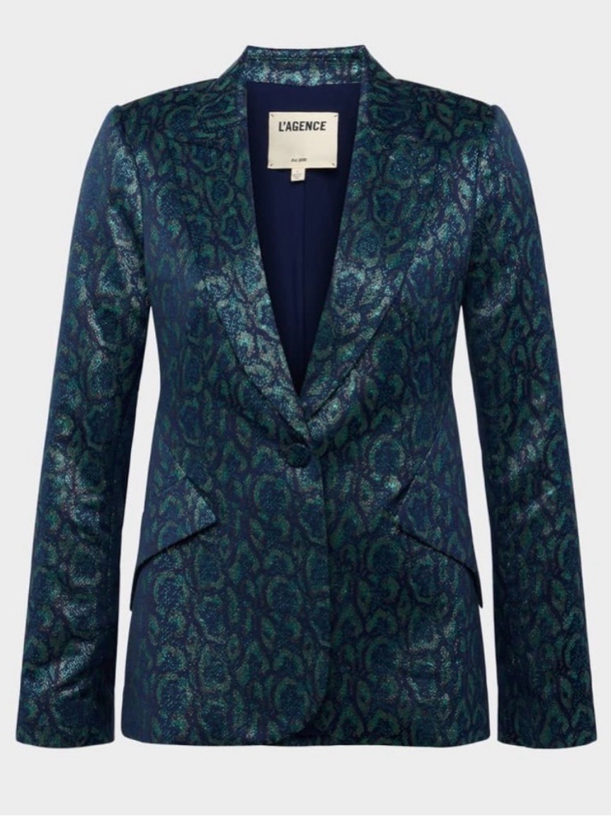 L’agence Chamberlain Animal Print Leopard Jacquard Blazer
